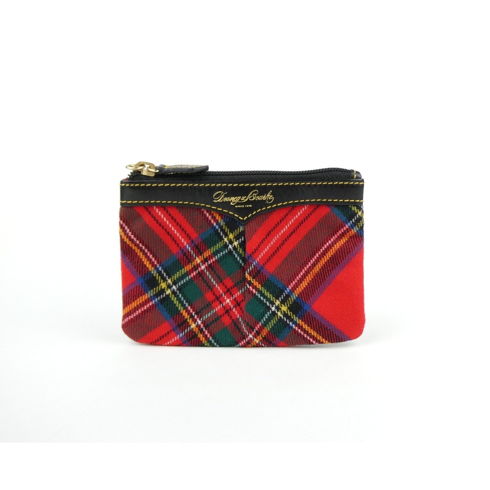 Dooney & Bourke Red Plaid Wristlet Zip Case (no strap)
